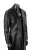 ERKL450 - Klasyczny długi płaszcz męski skórzany z czarnej skóry