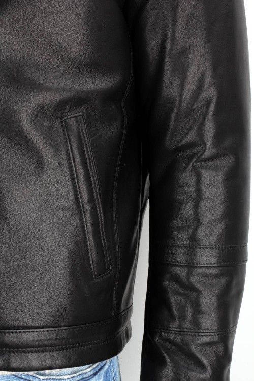 TMK450B - kurtka pilotka skórzana ocieplana jasnym kożuchem