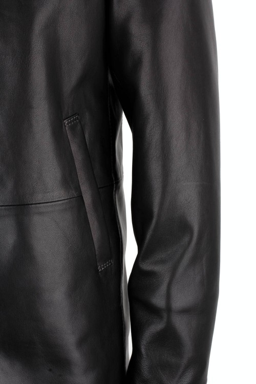 BILK450 - Płaszcz skórzany męski z podszyciem z kożucha eko