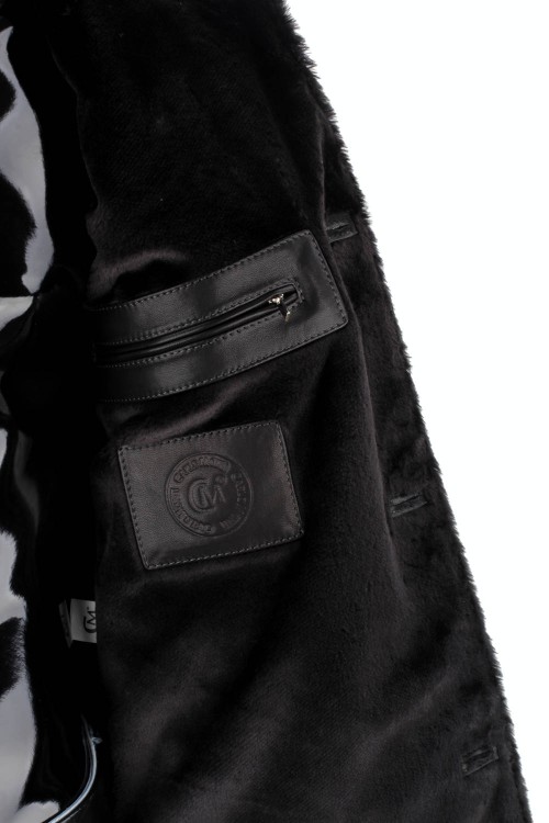 BILK450 - Płaszcz skórzany męski z podszyciem z kożucha eko