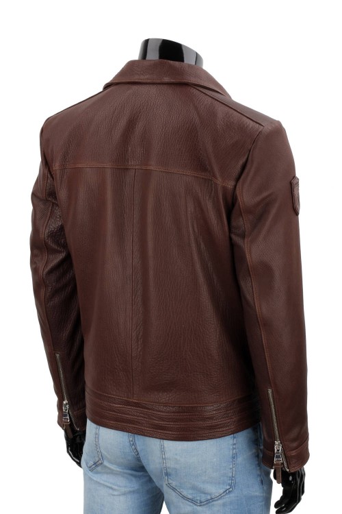 RAD126 - kurtka pilotka skórzana z brązowej skóry naturalnej
