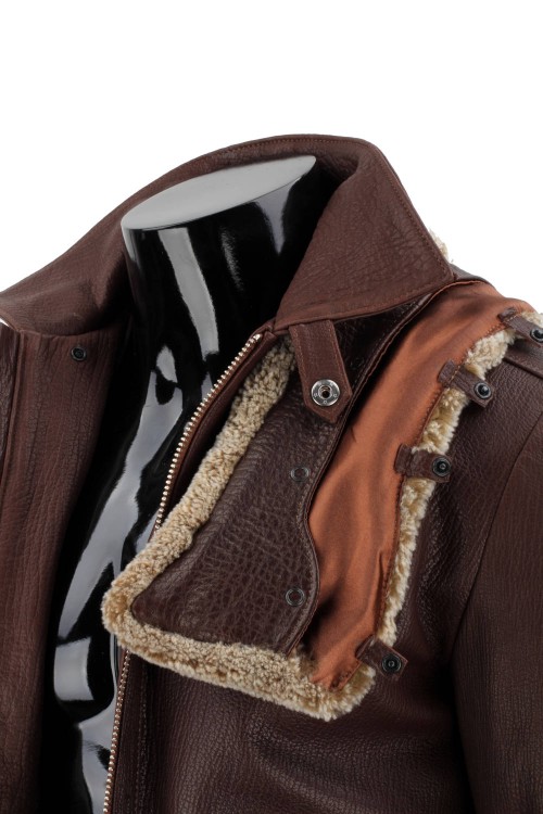 RAD126 - kurtka pilotka skórzana z brązowej skóry naturalnej