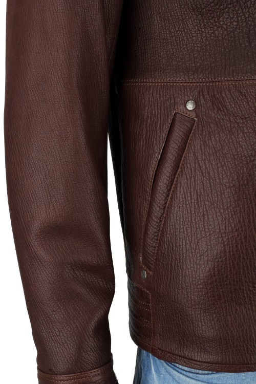 RAD126 - kurtka pilotka skórzana z brązowej skóry naturalnej