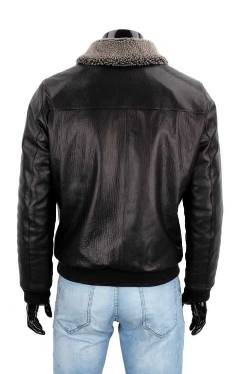 WOT951 - Klasyczna pilotka męska skórzana ze ściągaczem