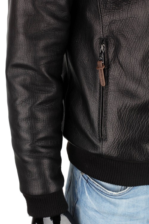 WOT951 - Klasyczna pilotka męska skórzana ze ściągaczem