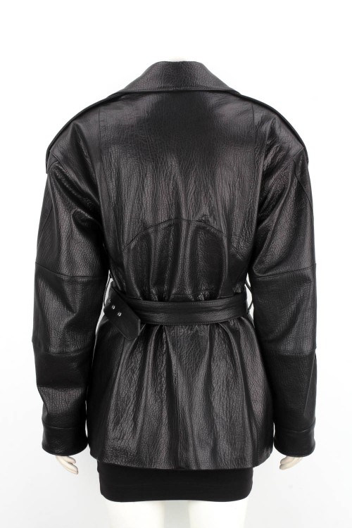 ANN951 -Rramoneska damska oversize wiązana paskiem w talii