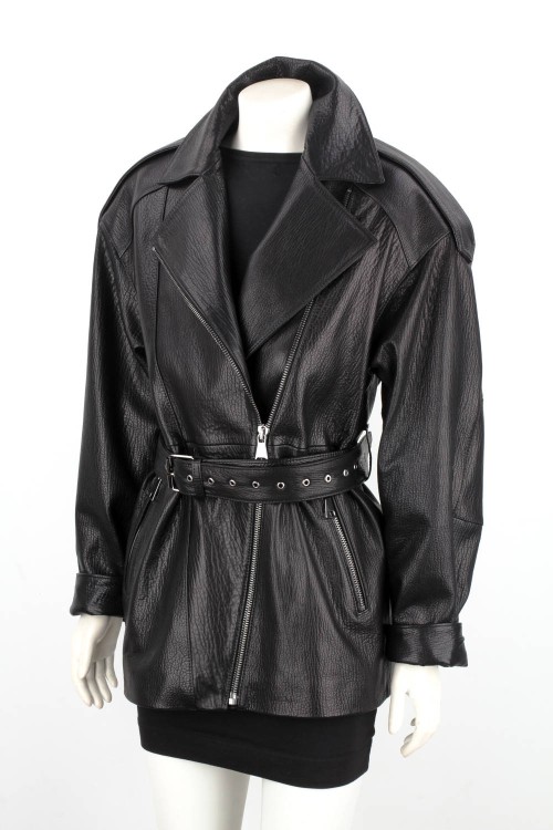 ANN951 -Rramoneska damska oversize wiązana paskiem w talii