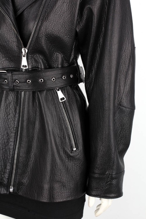 ANN951 -Rramoneska damska oversize wiązana paskiem w talii