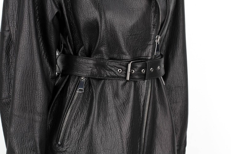 ANN951 -Rramoneska damska oversize wiązana paskiem w talii