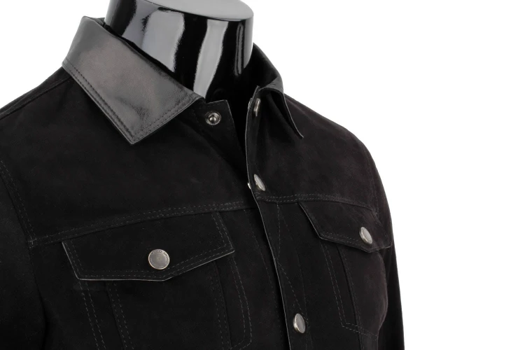 HUG400 - kurtka zamszowa męska czarna typu katana