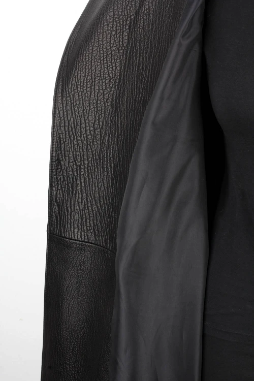 LIL951 - Długi płaszcz skórzany damski PREMIUM typu oversize