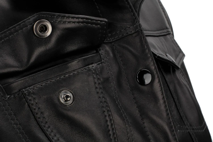 DRI450 - Czarna katana damska ze skóry naturalnej